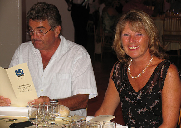 Claire happy as ever - whilst Martin studies the paperwork